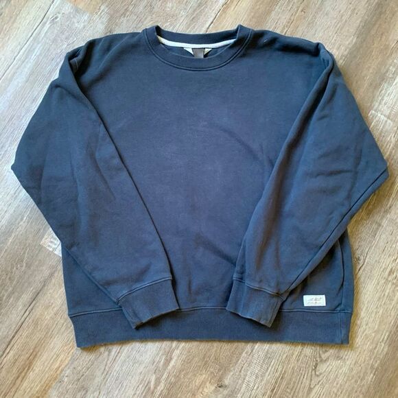 VTG Eddie Bauer Crewneck Comfy Sweatshirt Navy Blue Size L - Picture 1 of 6